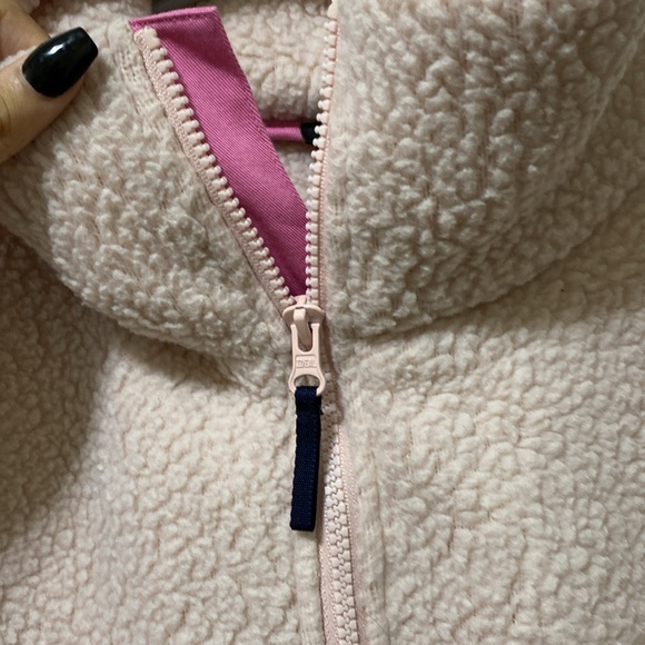 J Crew Pink Sherpa zip pull over - Picture 3 of 6
